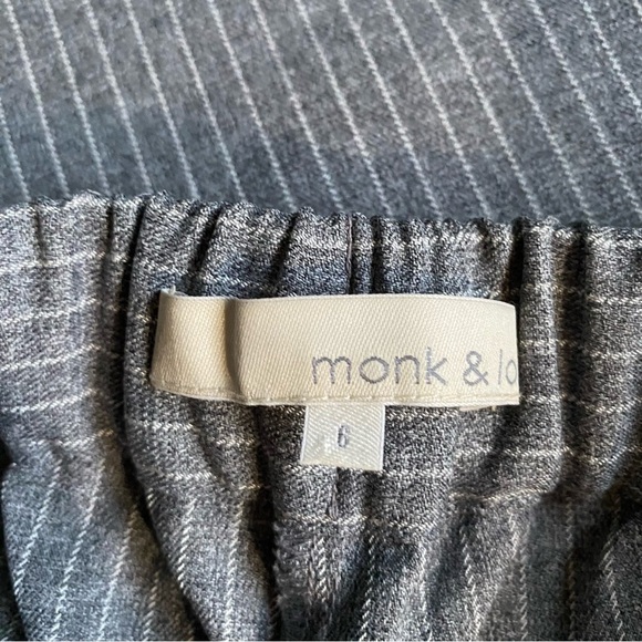 Monk & Lou grey white pinstripe pull on trouser pants size 6 - Picture 3 of 7
